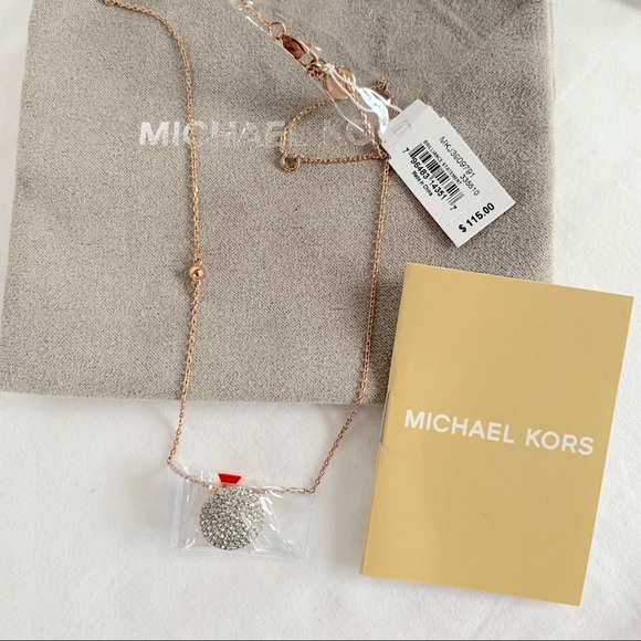 NWT MK rose Gold Tone crystal disc pendant - Picture 4 of 5